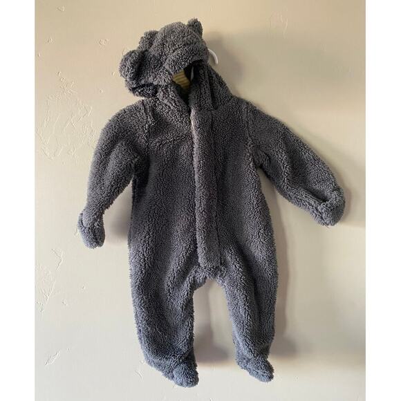 Magnetic Me Other - MAGNETIC ME Baby Gray Fleece Hooded Bunting Outerwear Bear Size 0-3m